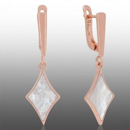 Позолочені сережки  Fallon 82286010-білий перламутр