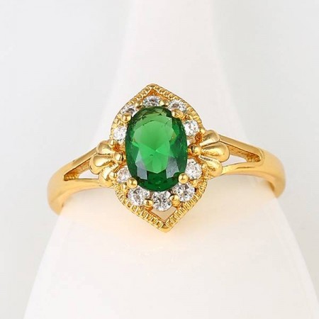 Роскошное позолоченное кольцо с фианитами 11280 фото | Brulik