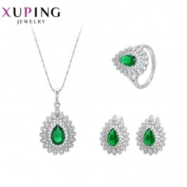 Комплект Xuping 63882-зеленый фианит