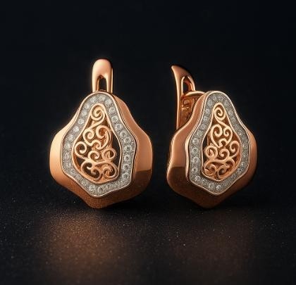 Позолочені сережки Fallon 92202163 фото | Brulik