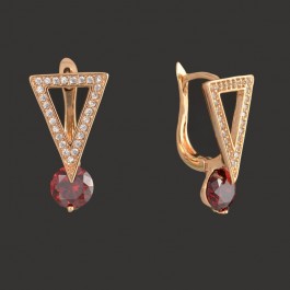 Позолоченные серьги XP 9068 -красный