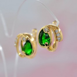 Изящные серьги оптом ХР 10-2120-изумрудный