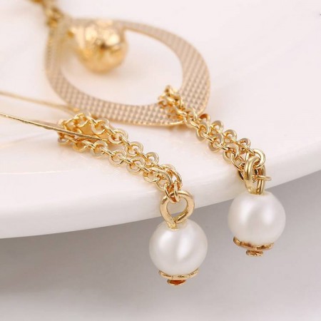 Завораживающие подвесные серьги с бусинами Xuping 91977 фото | Brulik