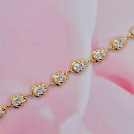 Позолоченный браслет с фианитами 18K 10-7256-белый