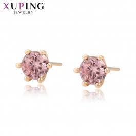 Позолоченные серьги-гвоздики Xuping 21766-розовый