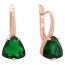 Позолочені сережки Fallon 82233016-зелений фіаніт фото | Brulik