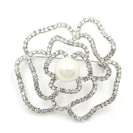 Прекрасная брошь с фианитами 6415 фото | Brulik