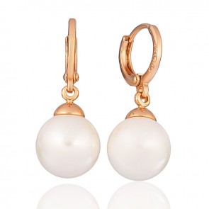 Позолочені сережки з перлинками Xuping 21649 фото | Brulik