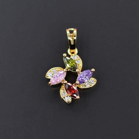 Позолоченный кулон с фианитами Xuping 10-3332-мультиколор фото | Brulik