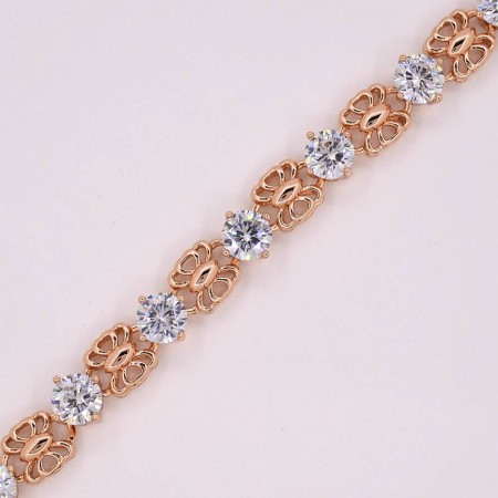 Чудесный браслет с фианитами 18К  72960 - белый фото | Brulik