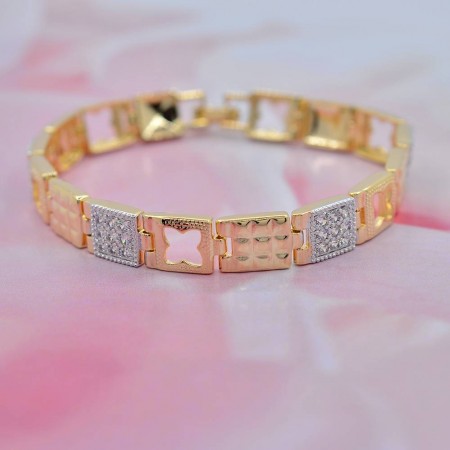 Позолоченный браслет с фианитами 18K 10-7252  фото | Brulik