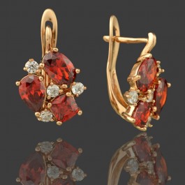 Позолоченные серьги  XP 20272-красный