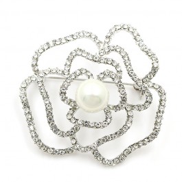 Прекрасная брошь с фианитами 6415