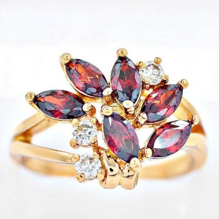 Сверкающее кольцо оптом  11321-красный фото | Brulik