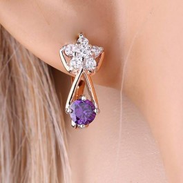 Изящные серьги 28542-фиолетовый