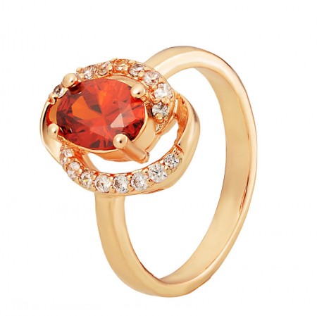 Позолоченное кольцо Fallon 83200939-красный фианит фото | Brulik