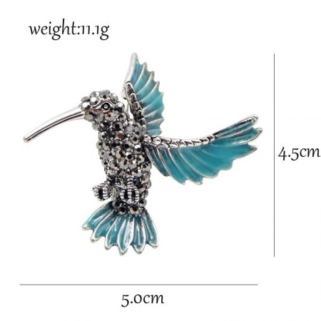 Брошь "Колибри"-зеленая 8813 фото | Brulik