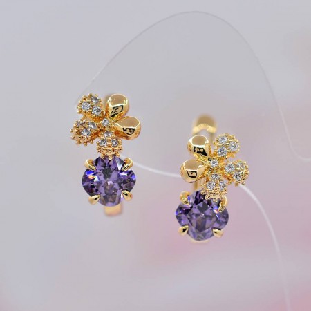 Изысканные серьги ХР 10-2038-фиолетовый  фото | Brulik