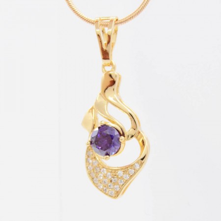 Очаровательный кулон в позолоте 10-3026-фиолетовый фото | Brulik
