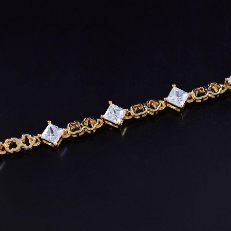 Позолоченный браслет с фианитами оптом 10-7434 фото | Brulik