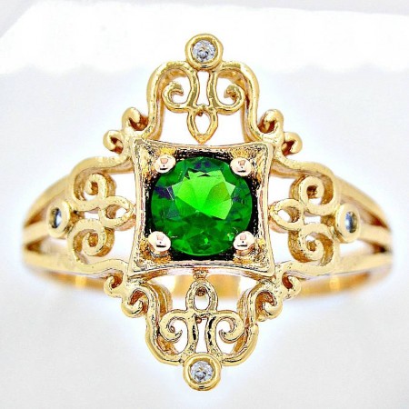 Аристократичное колечко 12620-изумрудный фото | Brulik