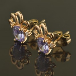 Позолоченные серьги гвоздики  XP 2397