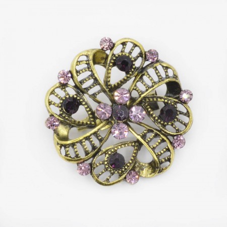 Великолепная элитная брошь с фианитами DT 149-94 фото | Brulik