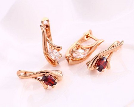 Сережки "Сказка" 26923 - красный фото | Brulik