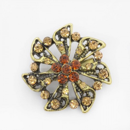 Медовая брошь с фианитами Xuping HJ 123-23 фото | Brulik