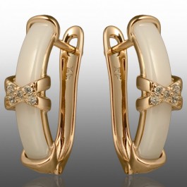 Позолочені сережки керамічні Xuping 24682-білі