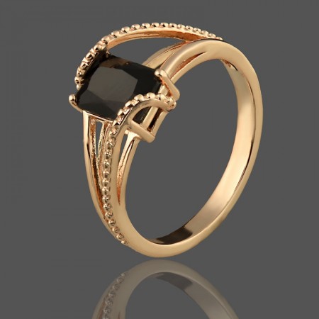Позолоченное кольцо с фианитами Fallon 83200635-черный фото | Brulik