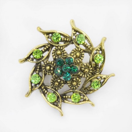 Прелестная элитная брошь с фианитами CT 195-95 фото | Brulik