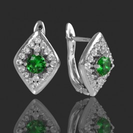 Серьги Xuping 2098-зеленый фианит+