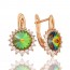 Позолоченные серьги Swarovski Xuping 21680- зеленый фианит фото | Brulik