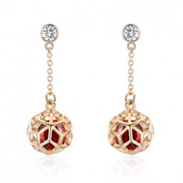 Позолоченные серьги Italina 13488-красный