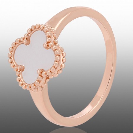 Позолочена каблучка у стилі Ван Кліф Fallon 83233003-білий фото | Brulik