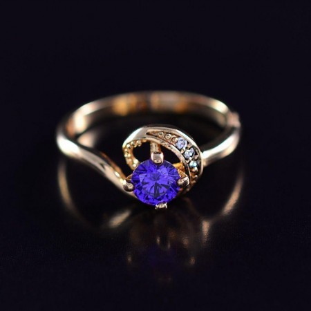 Позолоченное с фианитами оптом 13962-фиолетовый фото | Brulik