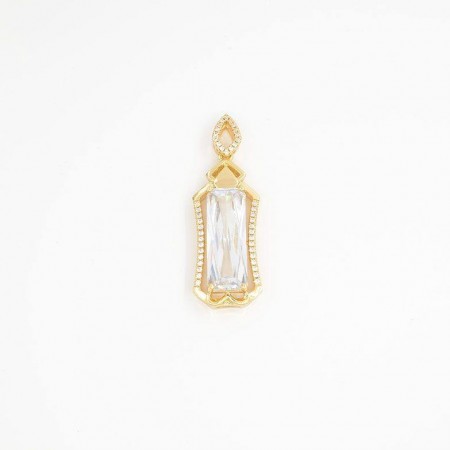 Позолоченный кулон с фианитом 8120 фото | Brulik