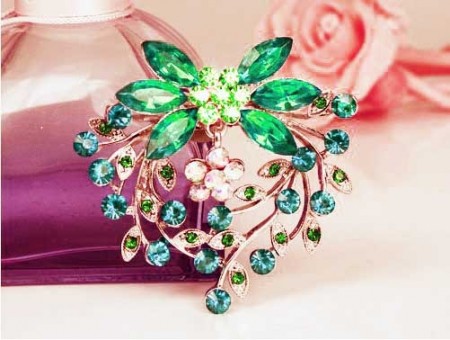 Брошь  8071-зеленый фото | Brulik
