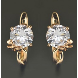 Позолоченые серьги  XP 9058-белый