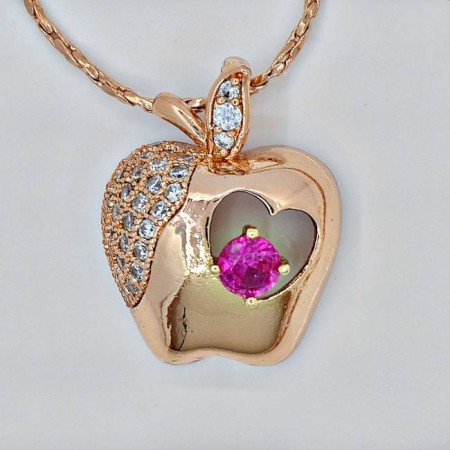 Кулон "Apple" 31144-малиновый фото | Brulik
