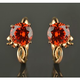 Позолоченые серьги  XP 9058-красный