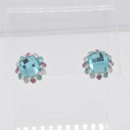 Образные ювелирные серьги с фианитами  2013