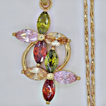 Кулон "Two Flowers" 31113-мультиколор фото | Brulik