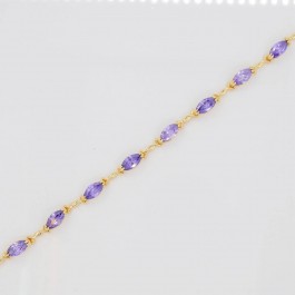 Обворожительный браслет с фианитами 10-7071-фиолетовый