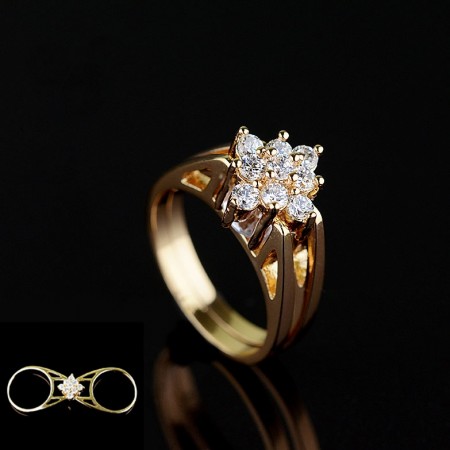 Уникальное кольцо с фианитами XP 9563 фото | Brulik