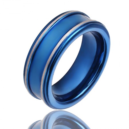 Стальное синее кольцо 158 фото | Brulik