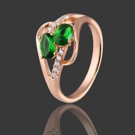 Позолоченное кольцо XP 1373-зеленый