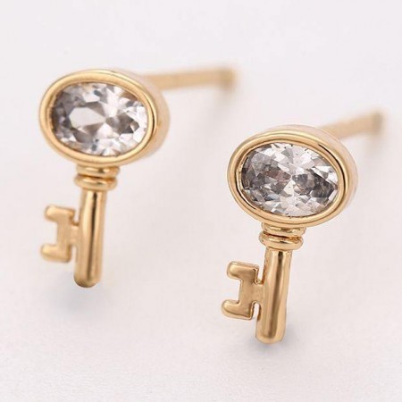 Позолоченные серьги-гвоздики XP 93481 фото | Brulik