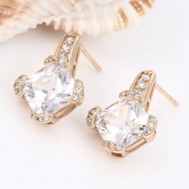 Шикарные ювелирные серьги-гвоздики 91928- белый